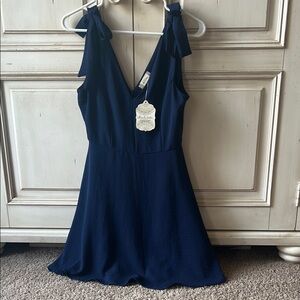 Altar'd State Blue Sleeveless V-Neck Mini Dress